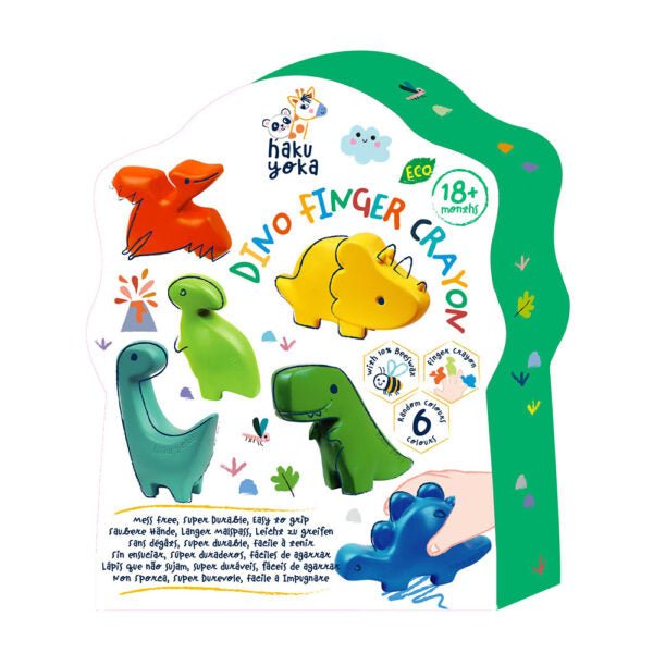 Avenir - DINO FINGER CRAYONS (6PCS) Toys & Games