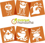 Avenue Mandarine - 6 monster stencils Arts & Crafts