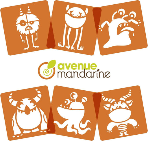 Avenue Mandarine - 6 monster stencils Arts & Crafts
