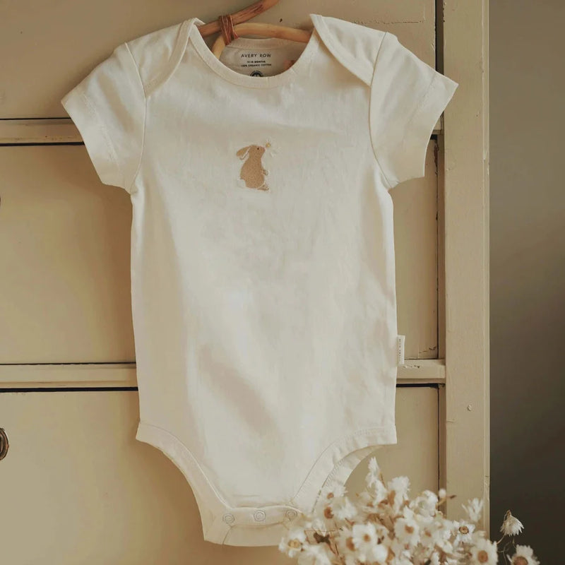Avery Row - Embroidered Jersey Bodysuit - Bunny