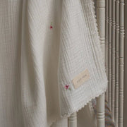 Avery Row - Embroidered Muslin blanket Anemone Home & Kitchen