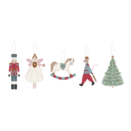 Avery Row - Embroidered Tree Decorations, Set of 5 The Nutcracker Home & Kitchen