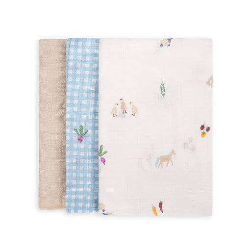 Avery Row - Muslin Squares - Little Farm - Set of 3 Mother & Baby