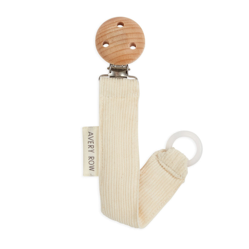 Avery Row - Pacifier clip Cream Corduroy Mother & Baby