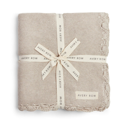 Avery Row - Scallop Knit Blanket Stone Mother & Baby