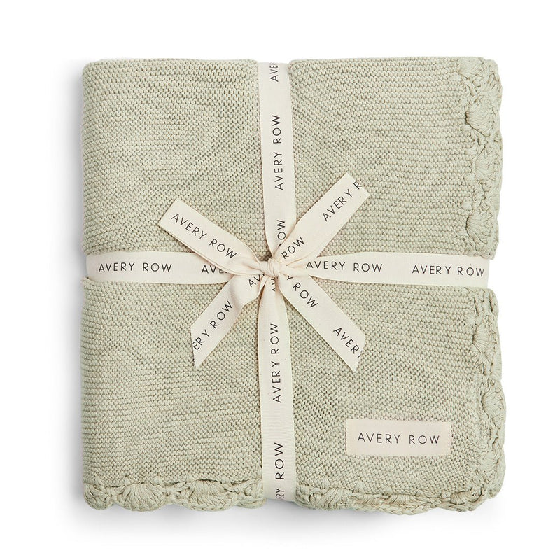 Avery Row - Scallop Knit Blanket Willow Mother & Baby