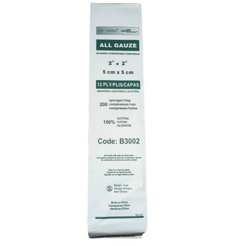 Belmonda - Gauze Compresses Premium 2x2 - 200/pk 12/ply