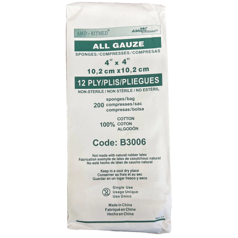 Belmonda - Gauze Compresses Premium 4x4 - 200/pk 12/ply