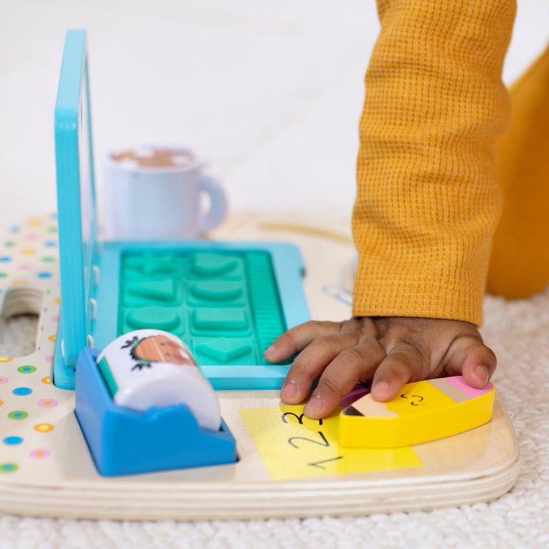 Melissa & Doug - Wooden Work & Play Desktop Activity Board - in use during play
