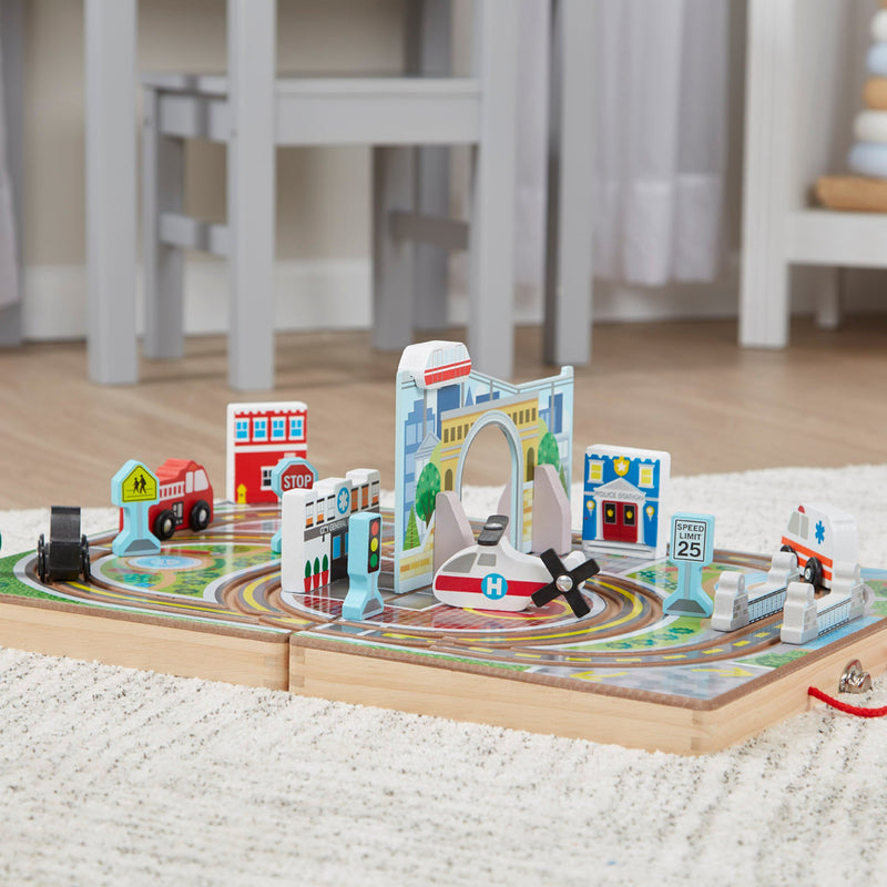 Melissa & Doug - Take-Along Town - town play set arranged for play