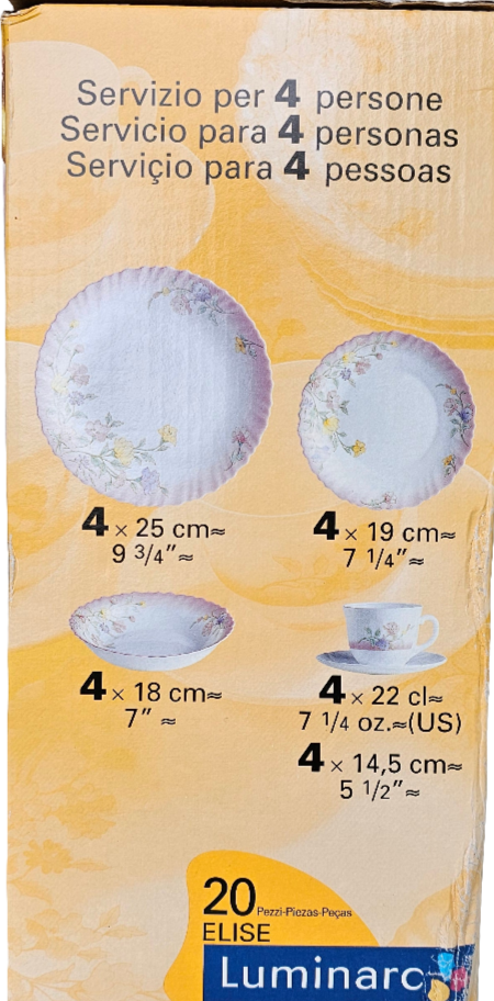 Luminarc - Elise - Dinnerware Set, 20 Pieces