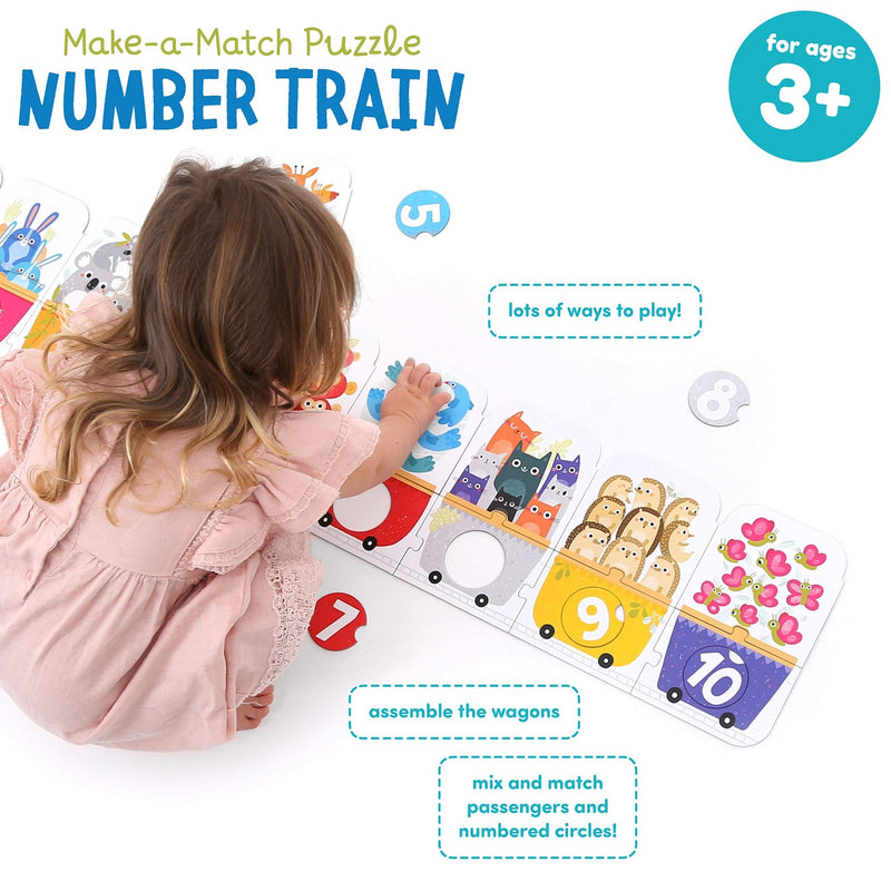 BANANA PANDA - MAKE - A - MATCH - 30pc PUZZLE NUMBER TRAIN (3+) Games & Toys