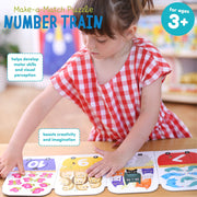 BANANA PANDA - MAKE - A - MATCH - 30pc PUZZLE NUMBER TRAIN (3+) Games & Toys