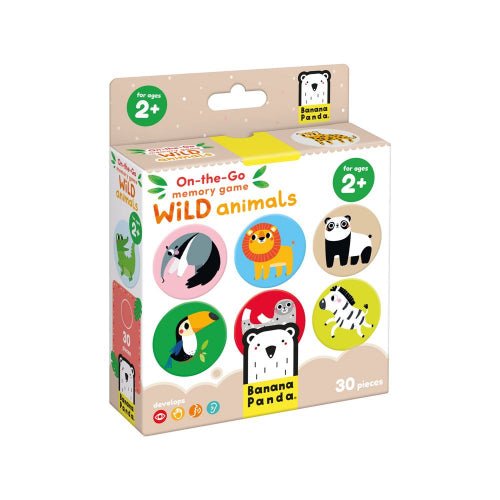 BANANA PANDA - ON - THE - GO MEMORY GAME - WILD ANIMALS - 30 discsÂ  (2+) Games & Toys