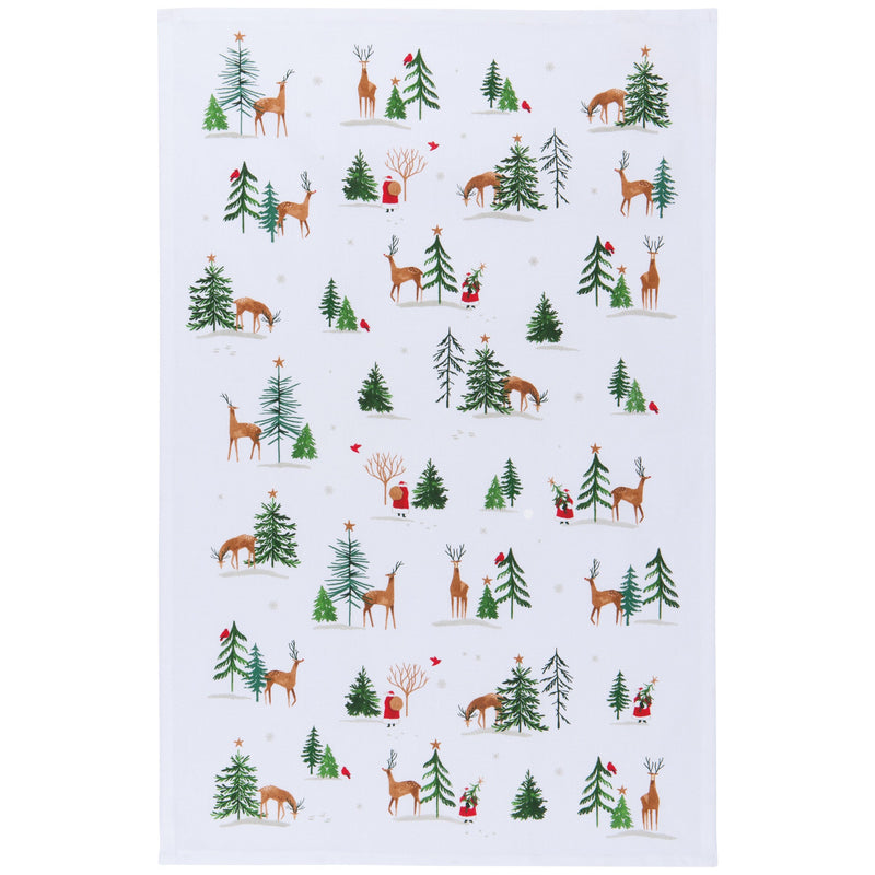 Now Designs - Santa's Reindeer Christmas Dishtowel