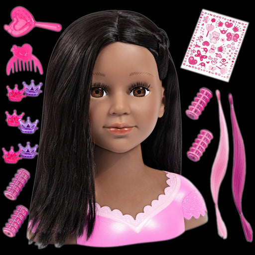 Bayer Design - CHARLENE SUPER MODEL - STYLING HEAD - DARK HAIR Games & Toys