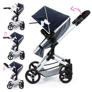 Bayer Design - NEO VARIO - DOLL PRAM BLACK & WHITE Games & Toys