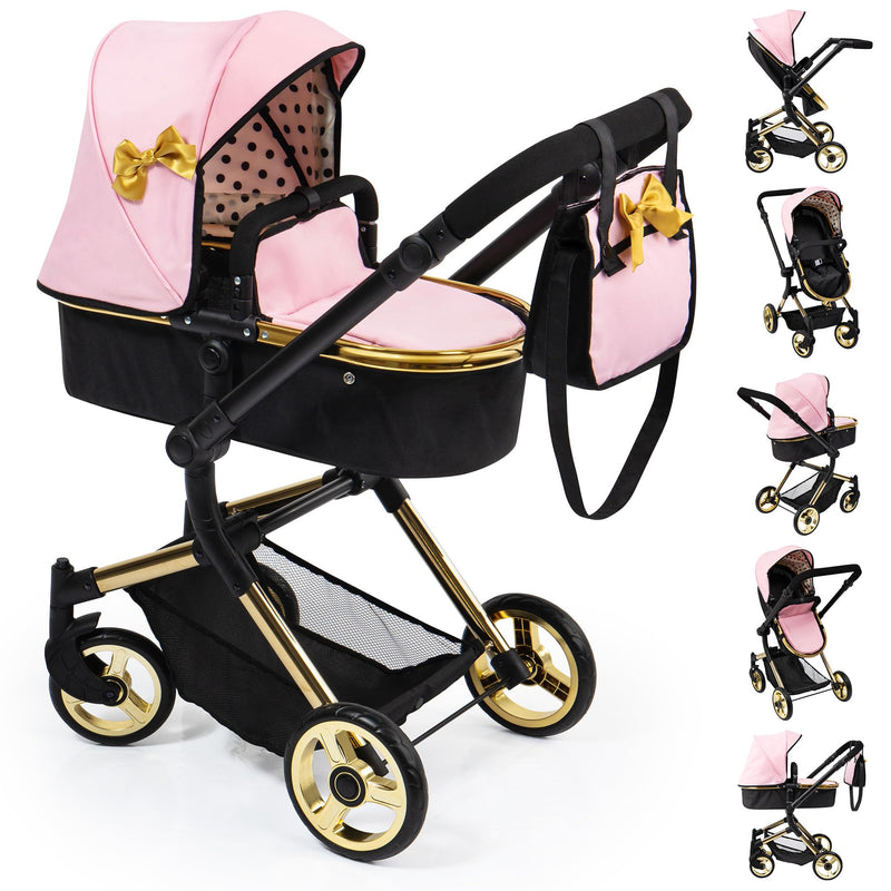 Bayer Design - NEO VARIO - DOLL PRAM PINK & GOLD Games & Toys