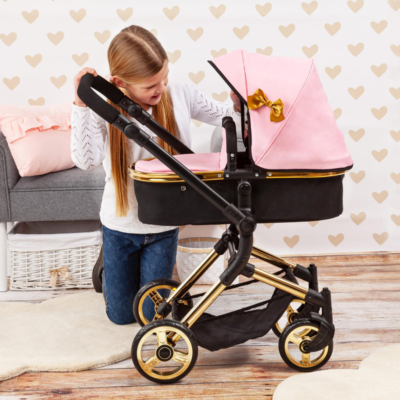 Bayer Design - NEO VARIO - DOLL PRAM PINK & GOLD Games & Toys