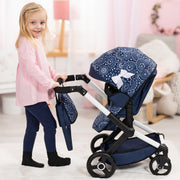 Bayer Design - XEO - DOLL PRAM BLUE WITH WHITE PATTERNS Games & Toys