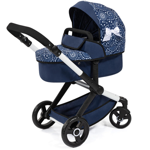Bayer Design - XEO - DOLL PRAM BLUE WITH WHITE PATTERNS Games & Toys