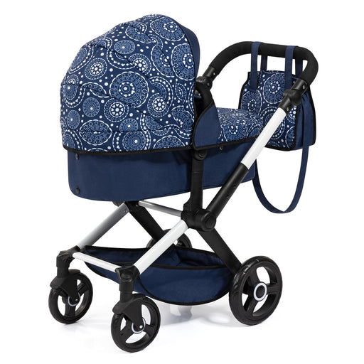 Bayer Design - XEO - DOLL PRAM BLUE WITH WHITE PATTERNS Games & Toys
