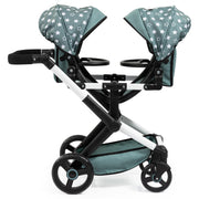 Bayer Design - XEO TWIN - TWIN DOLLS PRAM - TEAL AND STAR PATTERNS Games & Toys