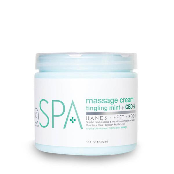 BCL Spa - Massage Cream Tingling Mint + CBD | 16 oz
