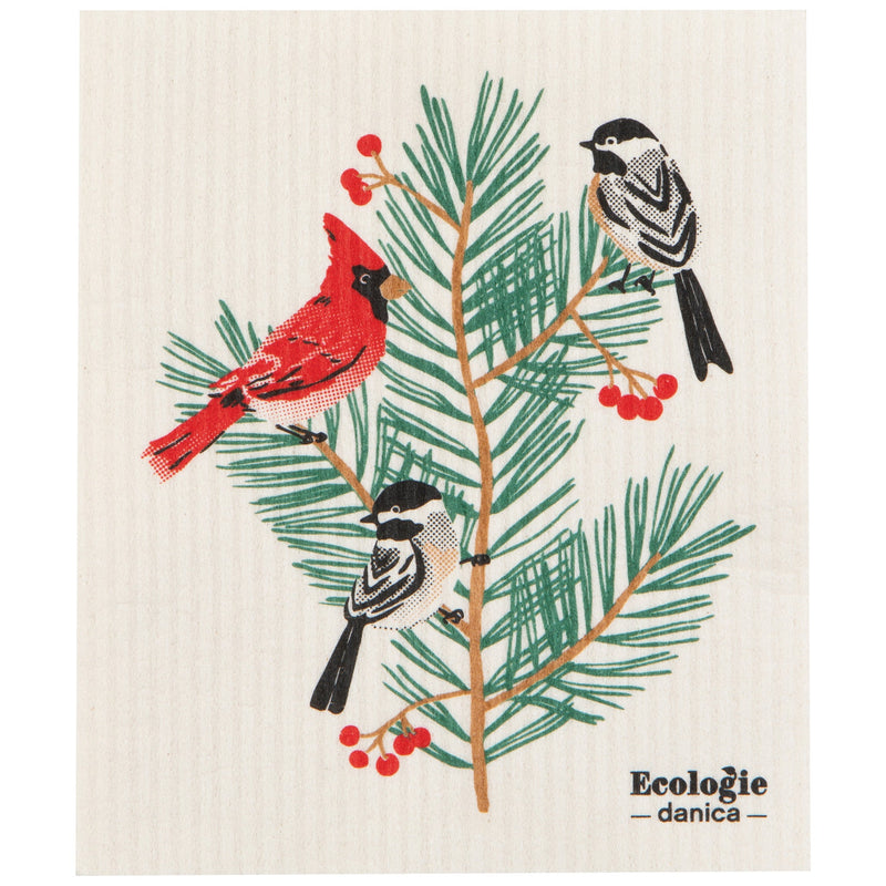 Ecologie by Danica - Birds & Boughs Christmas Swedish Dishcloth