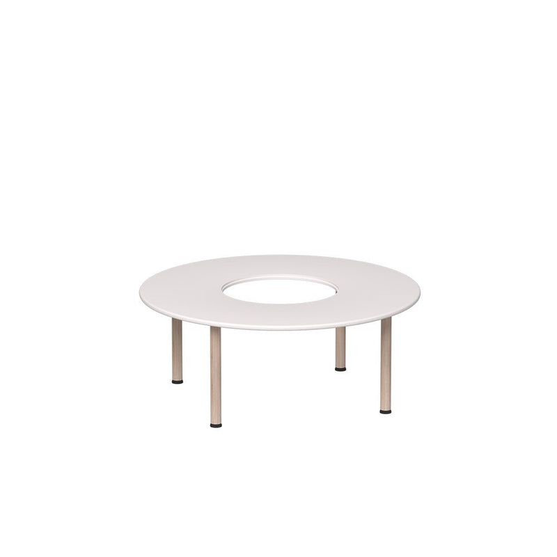 Beleduc - EMMANUELE DONUT TABLE 48" WHITE TOP, METAL OAK LEGS 52CM/21" H Furniture
