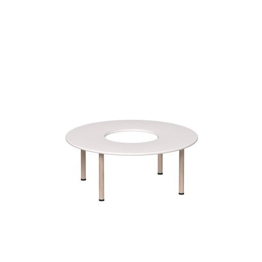 Beleduc - EMMANUELE DONUT TABLE 48" WHITE TOP, METAL OAK LEGS 52CM/21" H Furniture