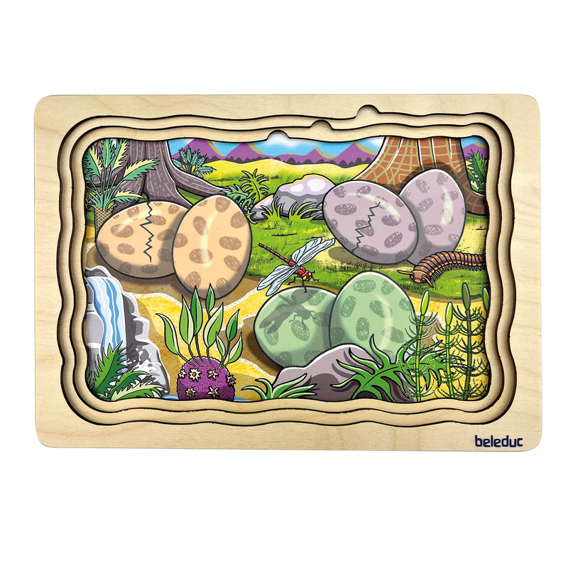 Beleduc - LAYER PUZZLE "DINO" Games & Toys