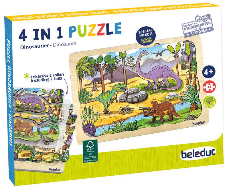 Beleduc - LAYER PUZZLE "DINO" Games & Toys