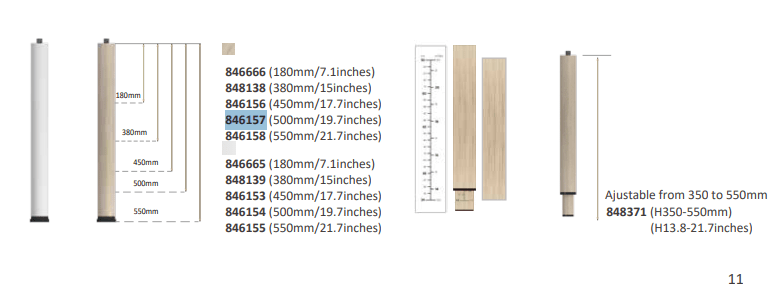 Beleduc - Metal LEG OAK 20" Furniture