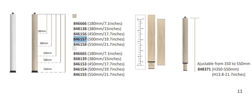 Beleduc - Metal LEG OAK 20" Furniture