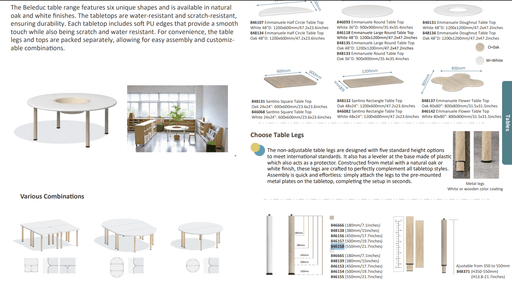 Beleduc - METAL LEG OAK 21.6" Furniture