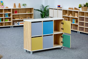 Beleduc - NAPOLI 6 COMPARTMENT WOOD STORAGE W/MULTI COLOR DOORS Furniture