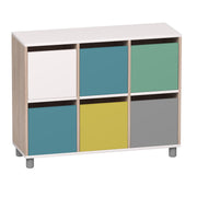 Beleduc - NAPOLI 6 COMPARTMENT WOOD STORAGE W/MULTI COLOR DOORS Furniture