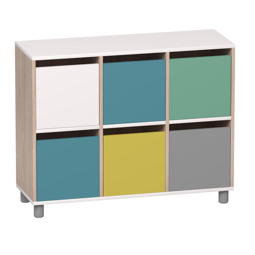Beleduc - NAPOLI 6 COMPARTMENT WOOD STORAGE W/MULTI COLOR DOORS Furniture