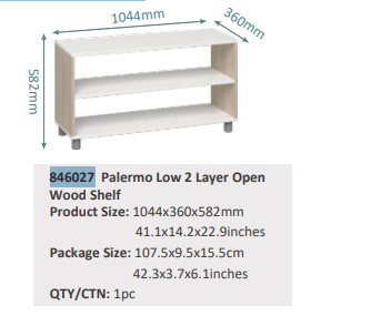 Beleduc - PALERMO 22LOW 2 LAYER OPEN WOOD SHELF Furniture