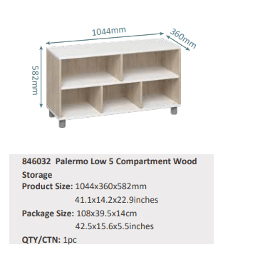 Beleduc - PALERMO LOW 5 COMPARTMENT WOOD STORAGE Furniture