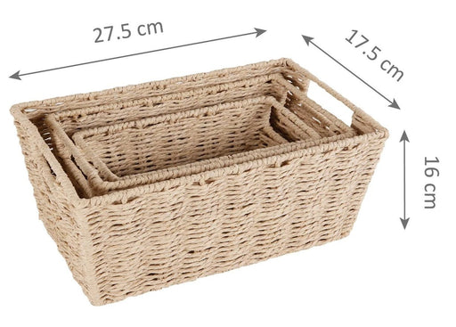 Beleduc - RECTANGULAR BASKETS - SMALL (SET OF 3) Home & Kitchen