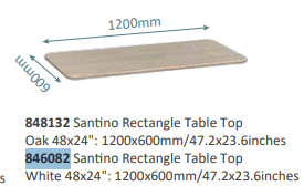 Beleduc - SANTINO RECTANGLE TABLE TOP WHITE 48 X 24" Furniture