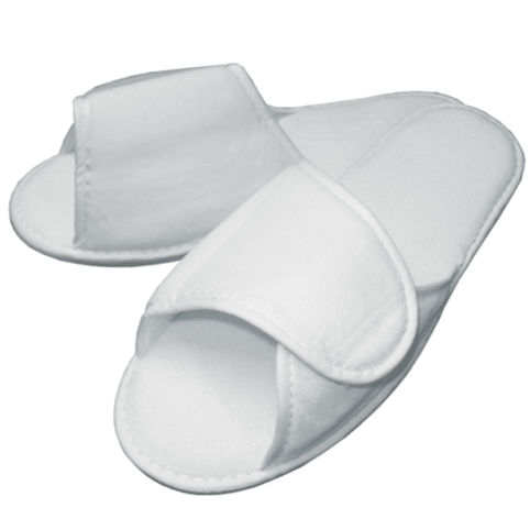Belmonda - Slippers Terry Velour Velco/Pantoufles Tissu - Eponge (Blanc/White) Apparel & Accessories