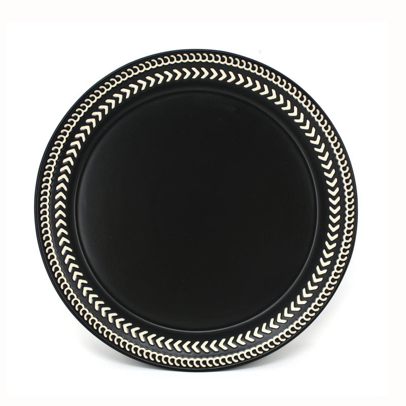 BIA - BATIK Ceramic Dinner Plate Home & Kitchen Black