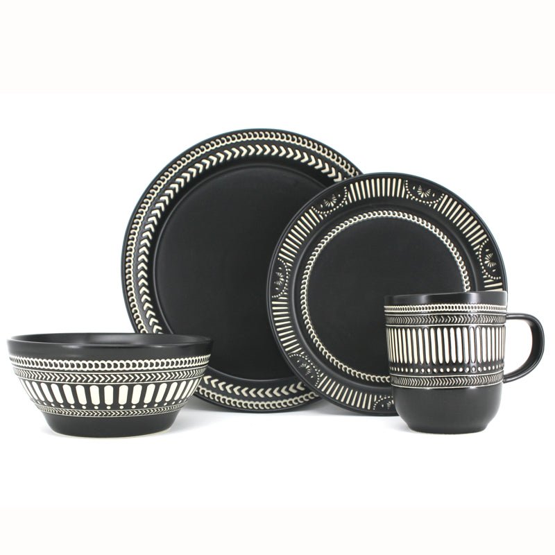 BIA - BATIK Ceramic Dinner Plate Home & Kitchen White