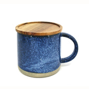 BIA - Reactive Mug with Lid Ceramic Stoneware Coffee and Tea Mug Dishwasher Safe Home & Kitchen Blue