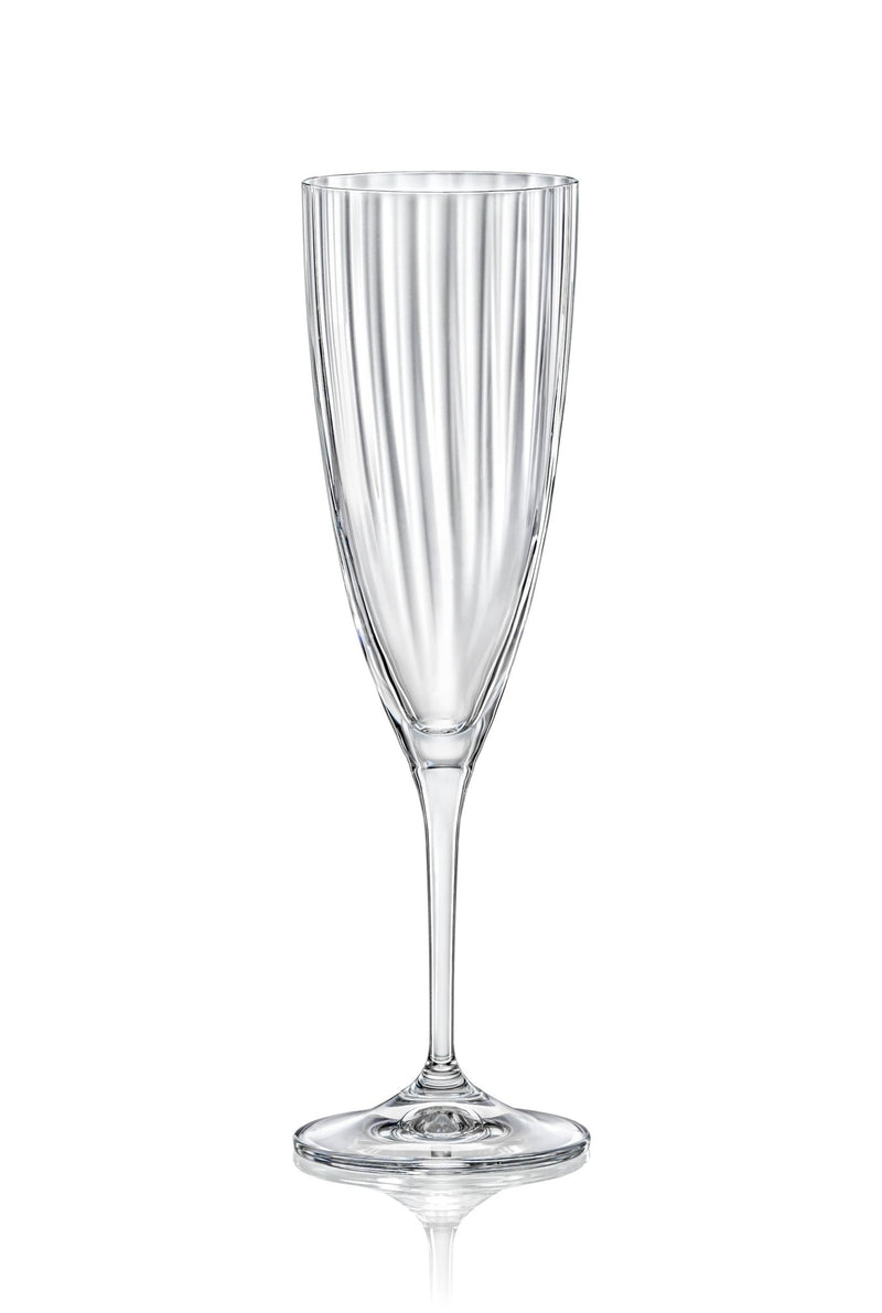 Bohemia Crystal - Kate Optic Champagne Flute 220ml x6 Home & Kitchen