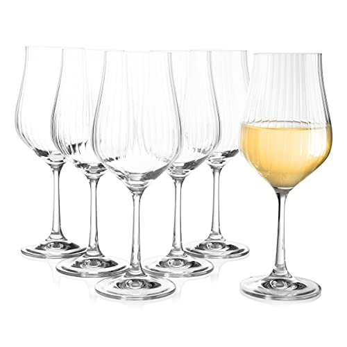 Bohemia Crystal - Tulipa Optic White Wine (Set of 6) Home & Kitchen