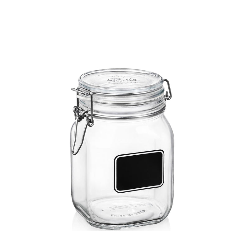 Bormioli Rocco Fido Lavagna 1 L chalkboard jar; sold as set of 2